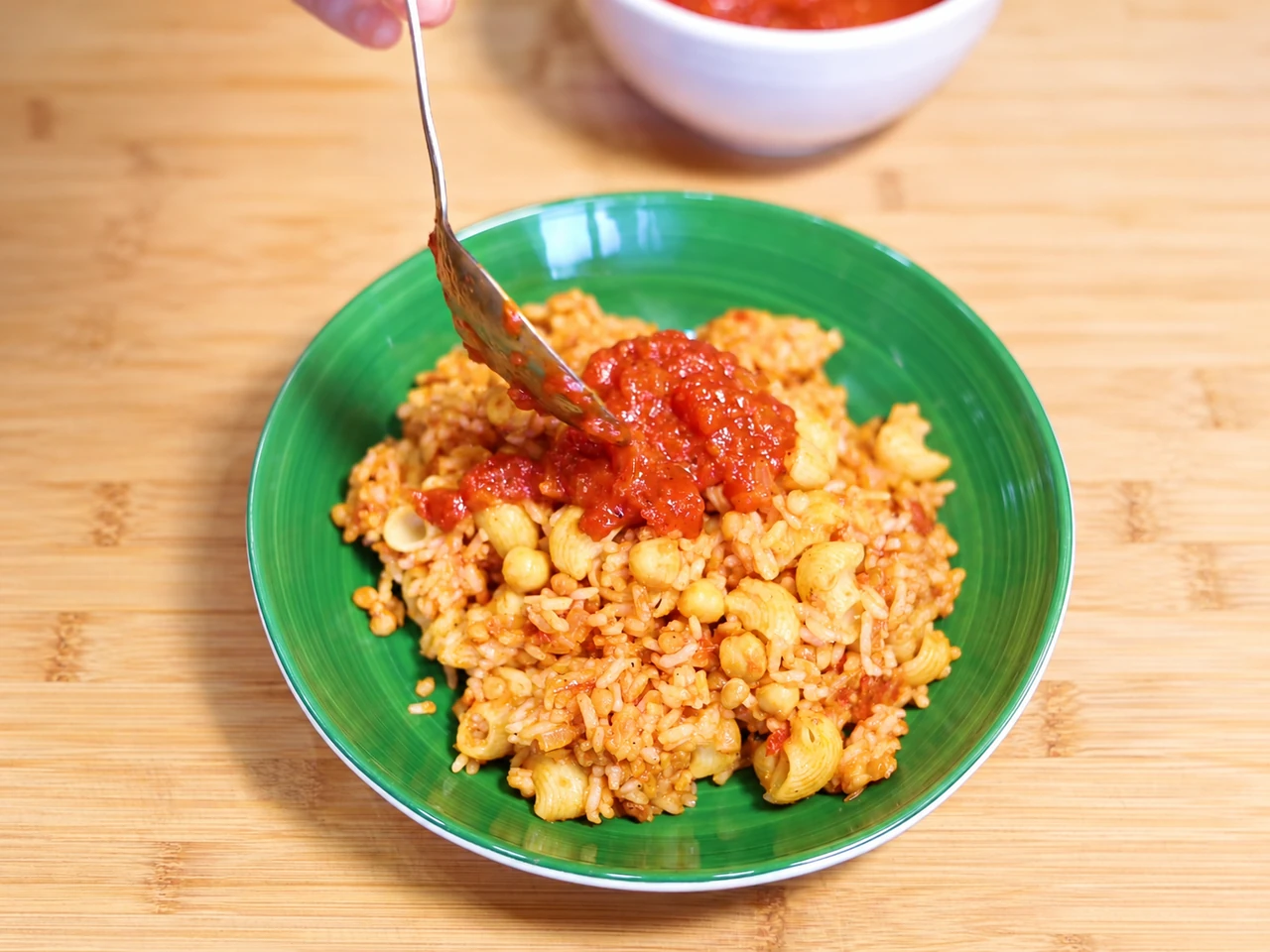 Paso 9 de Kushari de Egipto