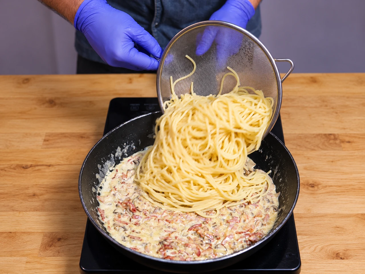 Paso 7 de Carbonara de Estudiantes